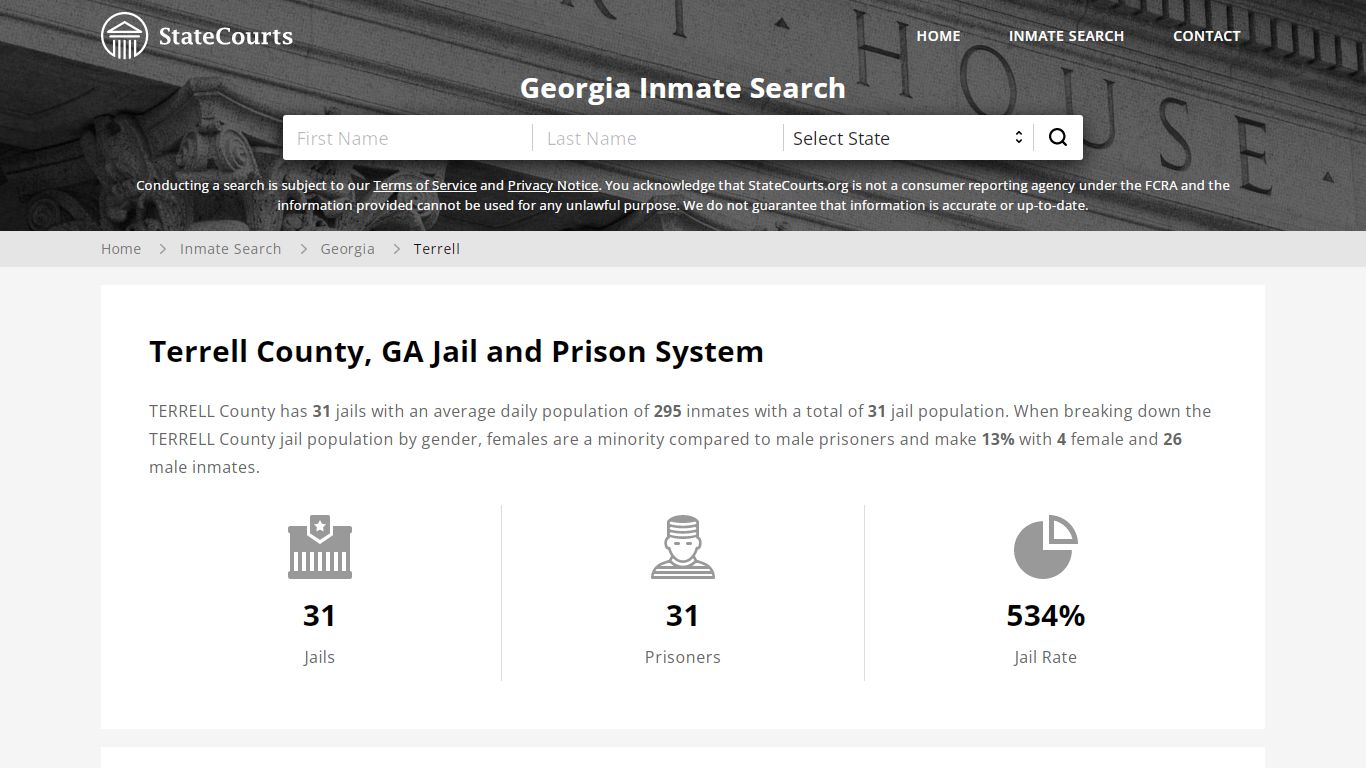 Terrell County, GA Inmate Search - StateCourts