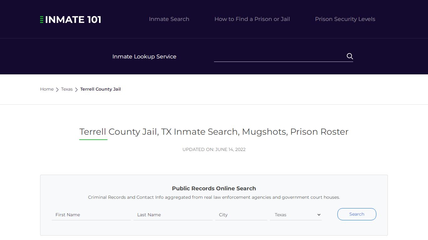 Terrell County Jail, TX Inmate Search, Mugshots, Prison ...