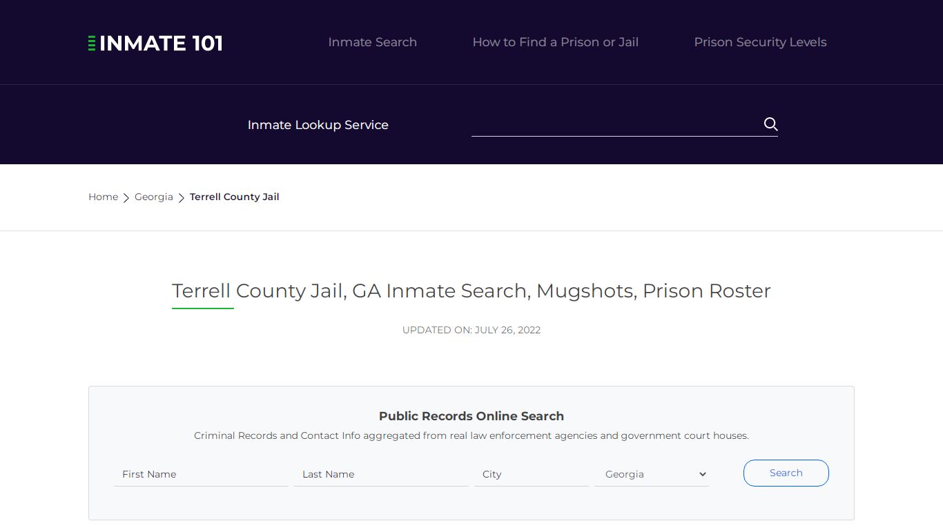 Terrell County Jail, GA Inmate Search, Mugshots, Prison ...